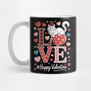 LOVE Happy Valentine British Longhair Cat Valentine's Hat Mug